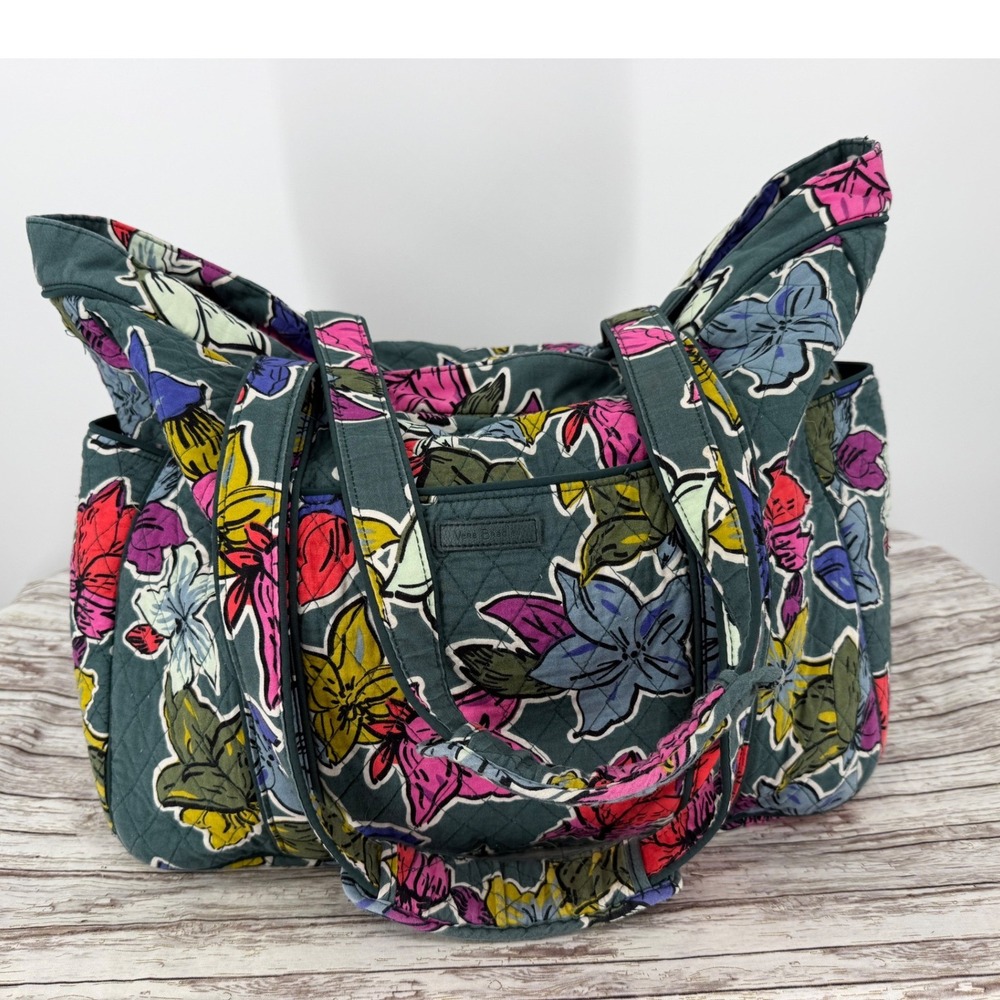Large, Vera Bradley in the Retired* Falling Flowers Pattern Tote Bag, Excellent